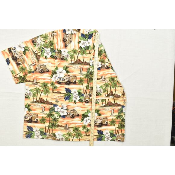 KY's Men's 3XL Hawaiian Shirt Palm Trees Woody Cars Made in Hawaii - Picture 6 of 8